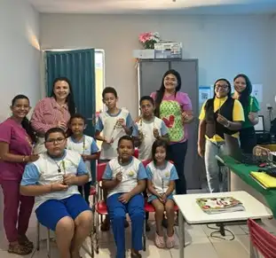 Foto 1 – Ação do Programa Saúde na Escola (PSE) na Escola Antônio de Assis Fortes .