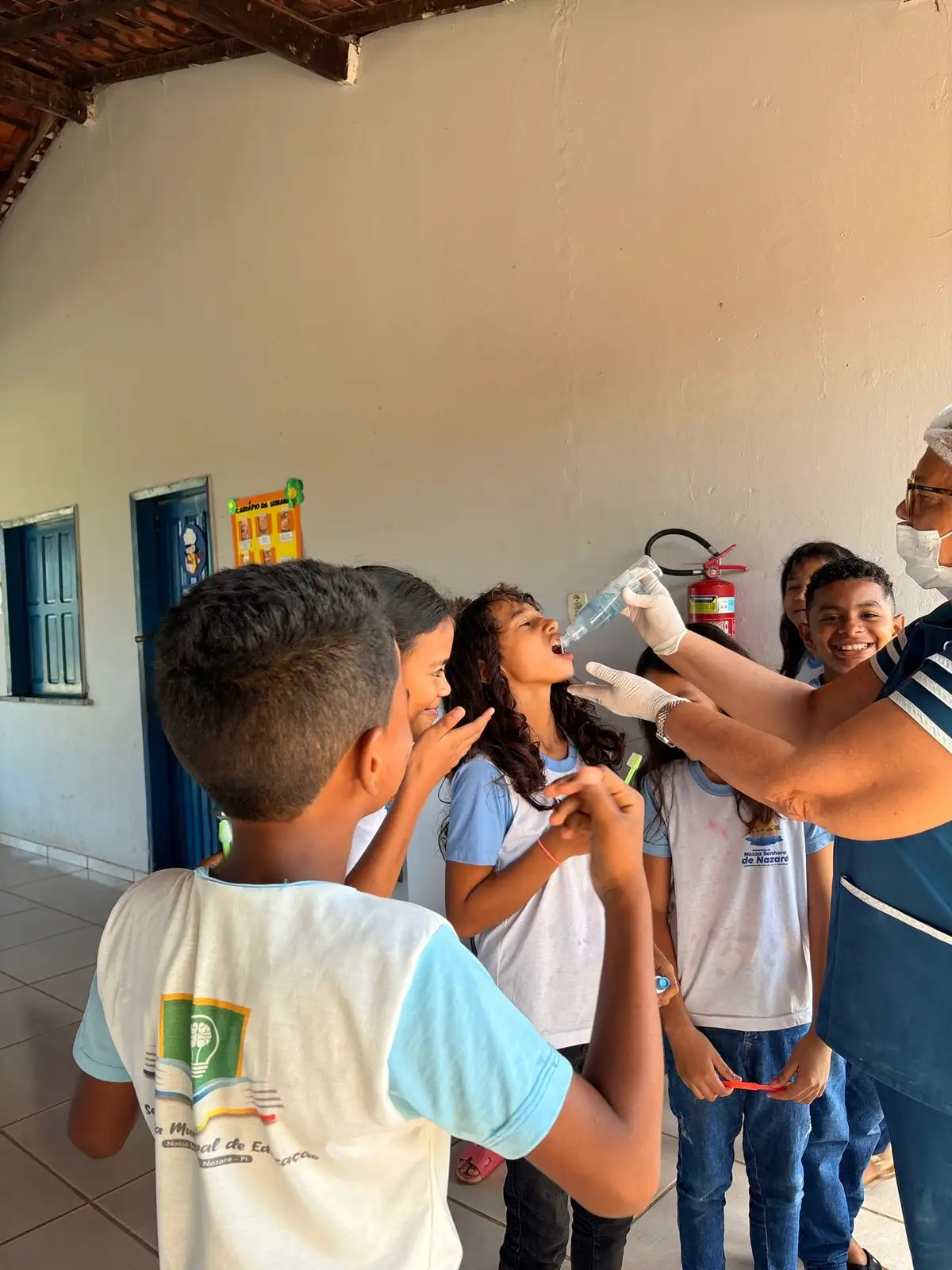 Foto 1 – Ação de Saúde Bucal na Escola Municipal Filomena Braga .