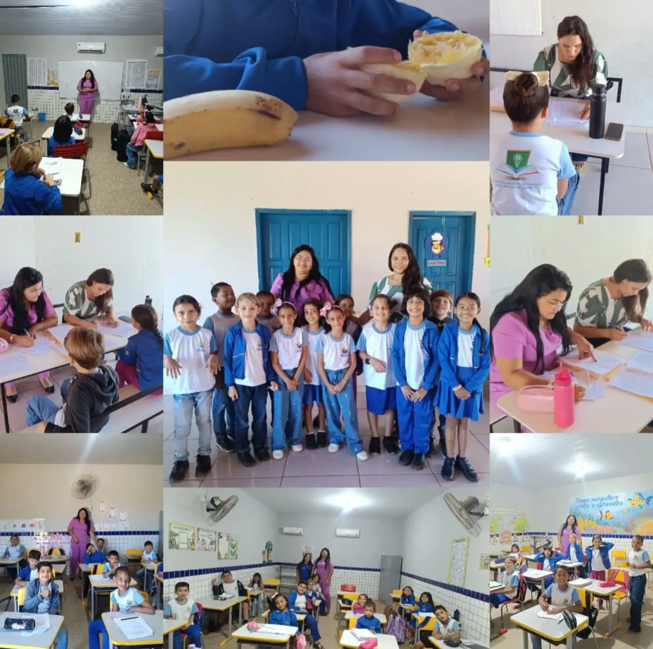 Avaliação alimentar e palestra sobre alimentação saudável na Escola Municipal Filomena Braga e Silva .