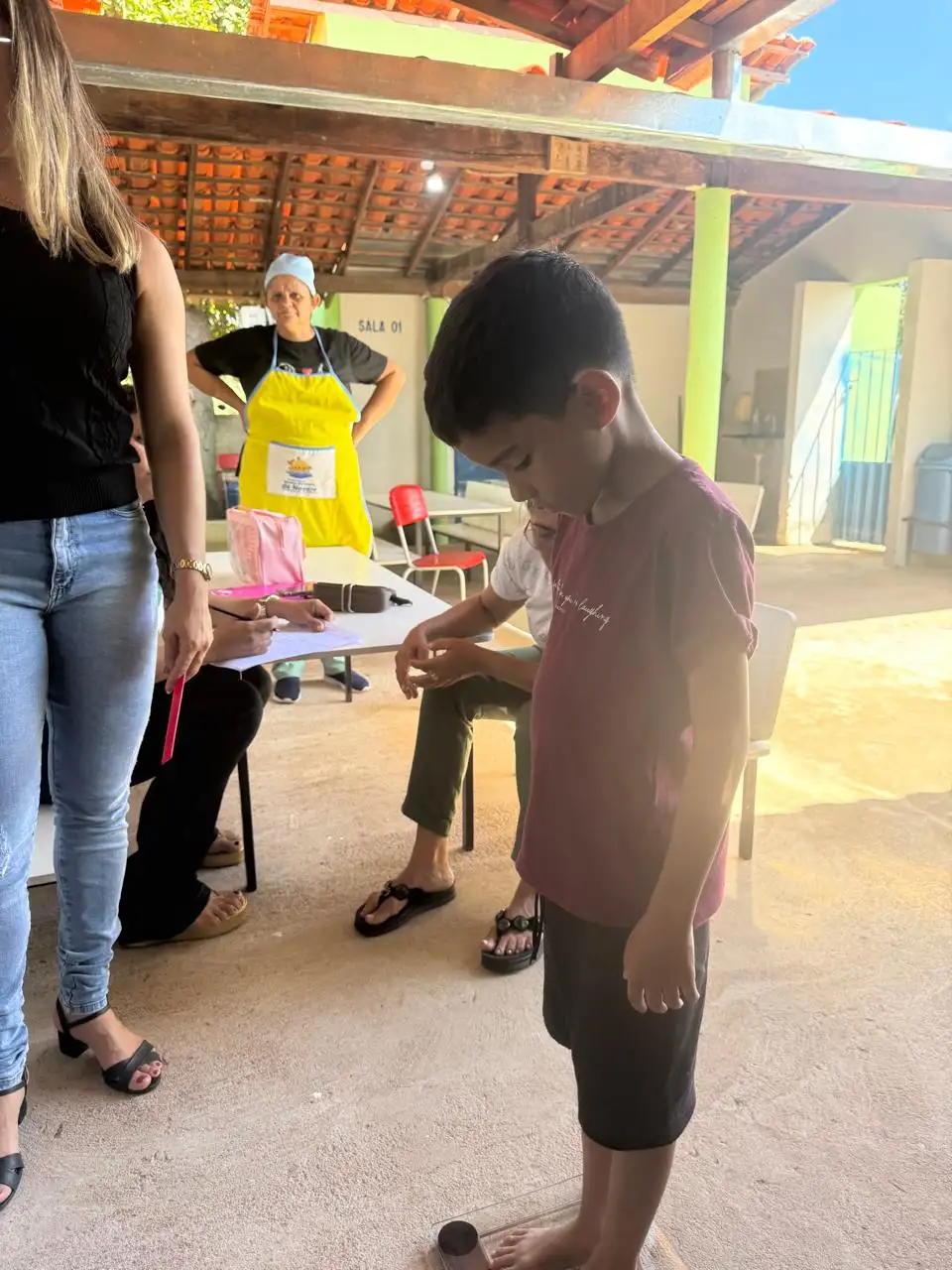 Foto 1 – Programa Saúde na Escola realiza avaliação antropométrica na Escola Isaías Soares .