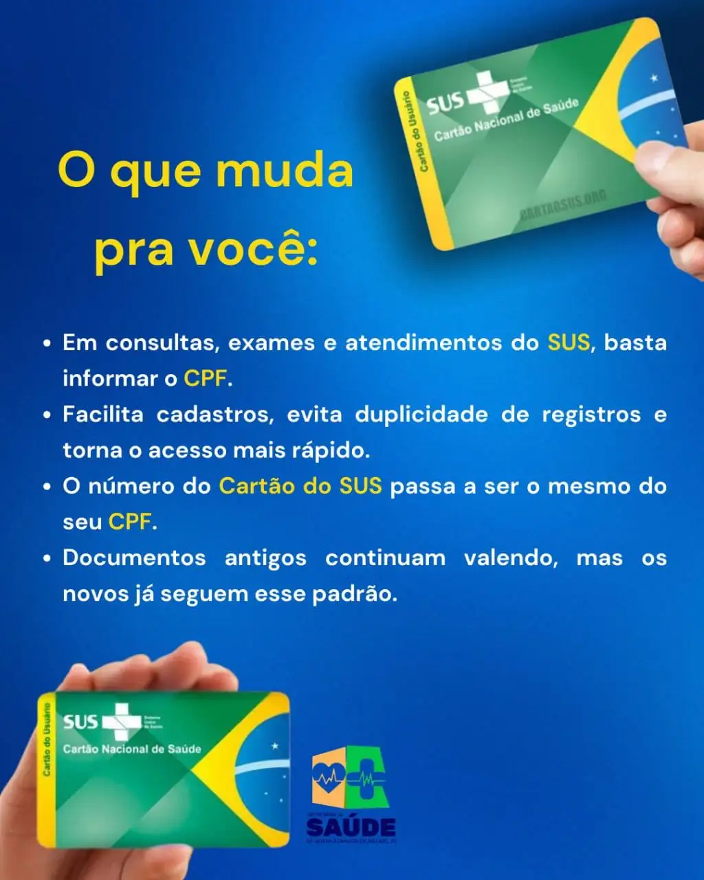 Foto 1 – Vem acompanhar essa atualização sobre o Cartão do SUS!